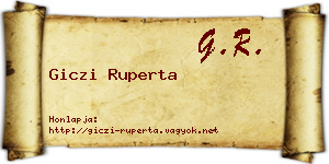 Giczi Ruperta névjegykártya